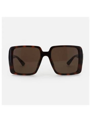 Side Logo Square Frame Sunglasses Havana - GUCCI - BALAAN 1