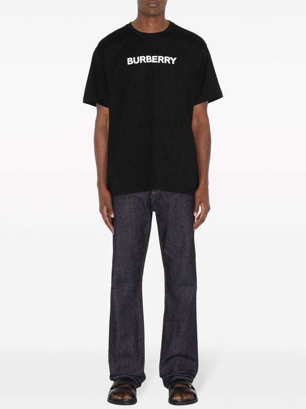 Logo Print Cotton Short Sleeve T-Shirt Black - BURBERRY - BALAAN 3