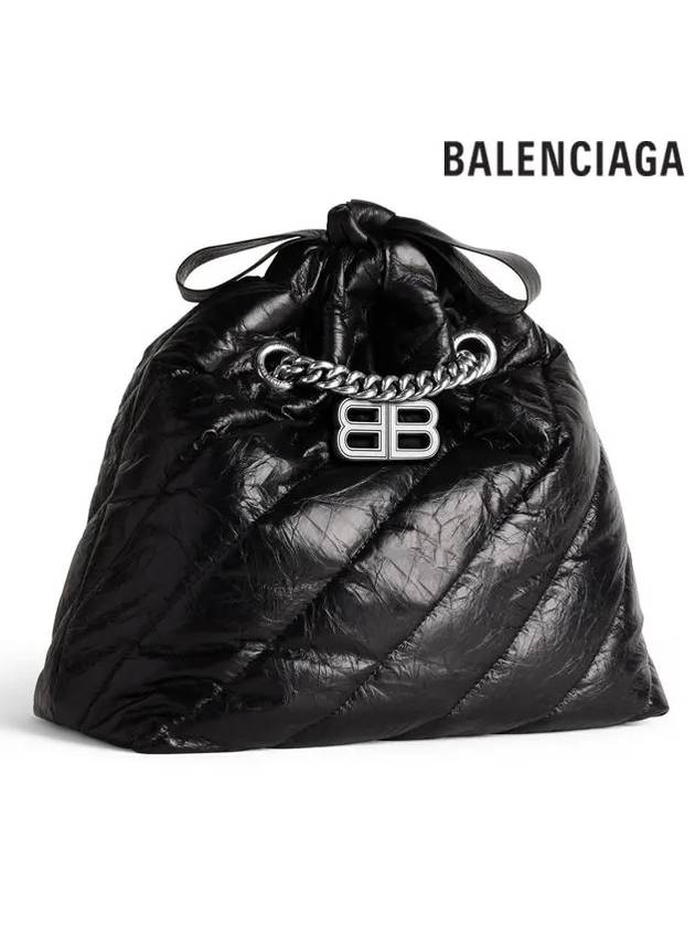 Crush Embellished Logo Quilted Leather Tote Bag Black - BALENCIAGA - BALAAN 3