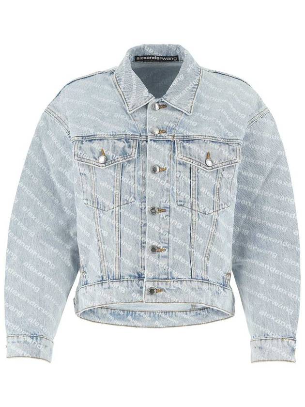 Women's Logo Print Denim Jacket - ALEXANDER WANG - BALAAN 2