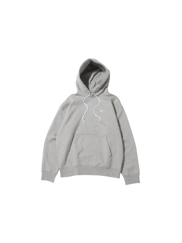 Solo Swoosh Fleece Pullover Hoodie Grey - NIKE - BALAAN 1