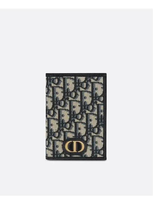 Oblique Jacquard 30 Montaigne Passport Wallet Blue - DIOR - BALAAN 2