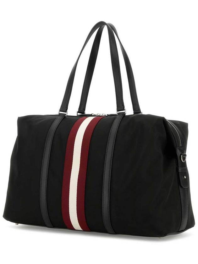 Logo Patch Stripe Duffel Bag Black - BALLY - BALAAN 3