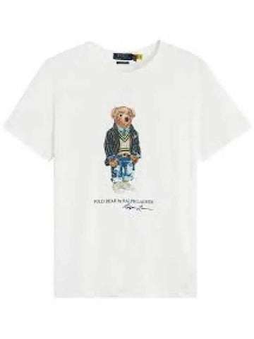 Custom slim fit bear jersey t shirt white 1236386 - POLO RALPH LAUREN - BALAAN 1