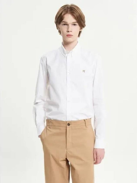 Men s Fox Head Embroidery Classic Shirt Blouse Southern White Domestic Product - MAISON KITSUNE - BALAAN 1