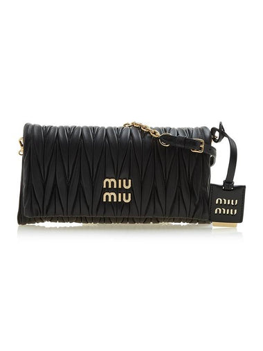 Matelasse Nappa Leather Shoulder Bag Black - MIU MIU - BALAAN 1