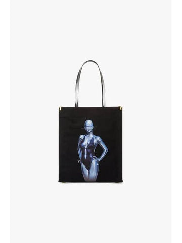 STELLA McCARTNEY Robot Graphic Canvas Tote Bag Black - STELLA MCCARTNEY - BALAAN 1