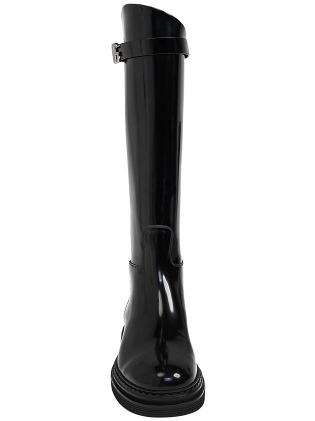 Logo Plaque Long Boots Black - DOLCE&GABBANA - BALAAN 7