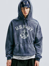 USN VTG Dying Hoodie Dusty Navy - KND - BALAAN 5