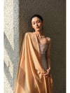 Cashmere Pashmina Muffler Peach Ivory - WILL'O THE WISP - BALAAN 1