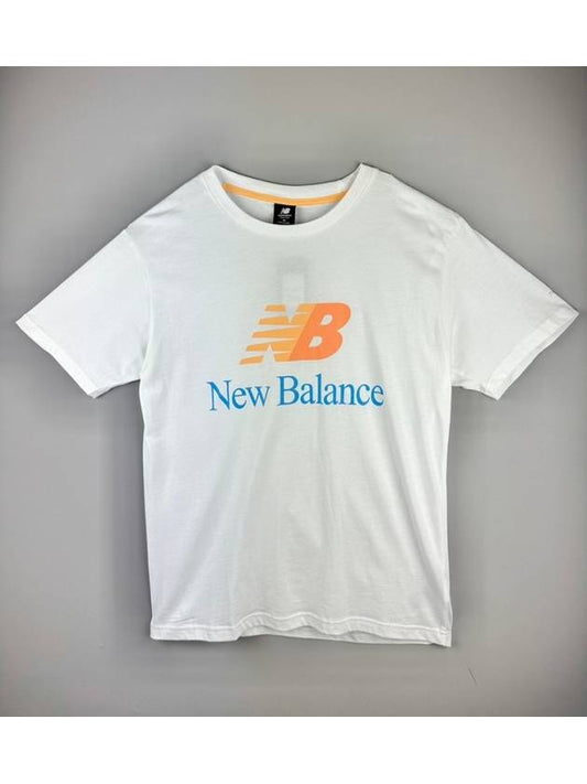 Logo Print Short Sleeve T-Shirt White - NEW BALANCE - BALAAN 2