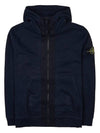 Wappen Patch Cotton Fleece Zip Up Hoodie Navy - STONE ISLAND - BALAAN 11