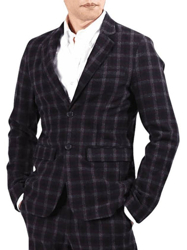 Men's Check Wool Jacket Black - THE EDITOR - BALAAN 1