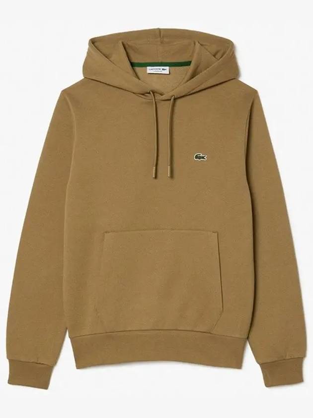 Logo Patch Organic Cotton Hoodie Brown - LACOSTE - BALAAN 2