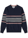 Seasonal Birdseye Jacquard Knit Top Navy - THOM BROWNE - BALAAN 2