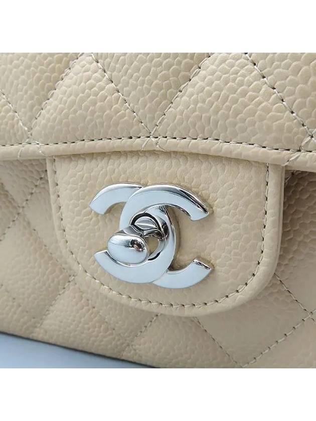 A01112 Beige color caviar skin classic medium M size silver logo chain flap shoulder bag - CHANEL - BALAAN 4