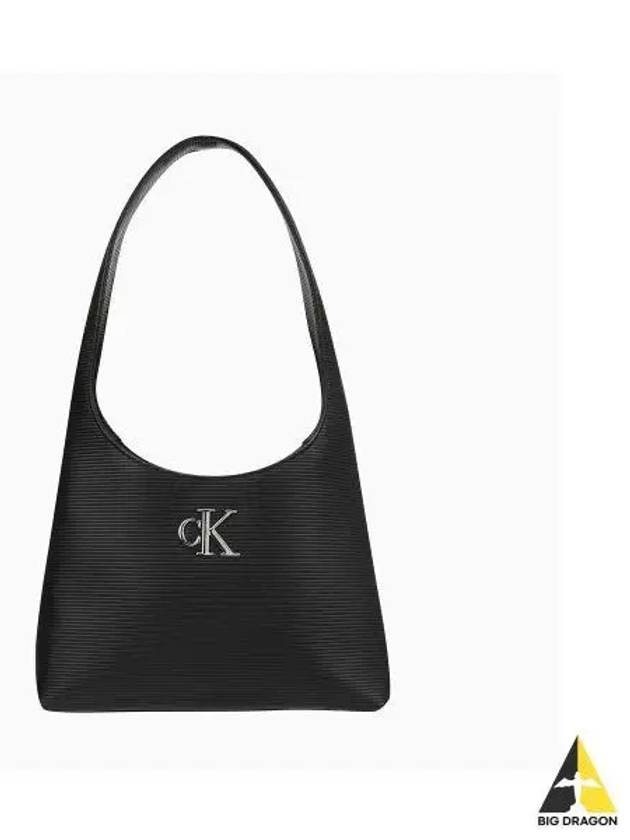 JEANS Women s Black CKJ Minimal Monogram Shoulder Bag DH3465 001 - CALVIN KLEIN - BALAAN 2