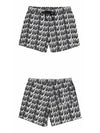 Monogram Print Swim Shorts Black White - MONCLER - BALAAN 5