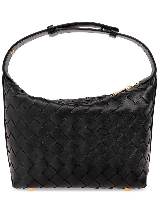 Intrecciato Small Leather Shoulder Bag Black - BOTTEGA VENETA - BALAAN 4