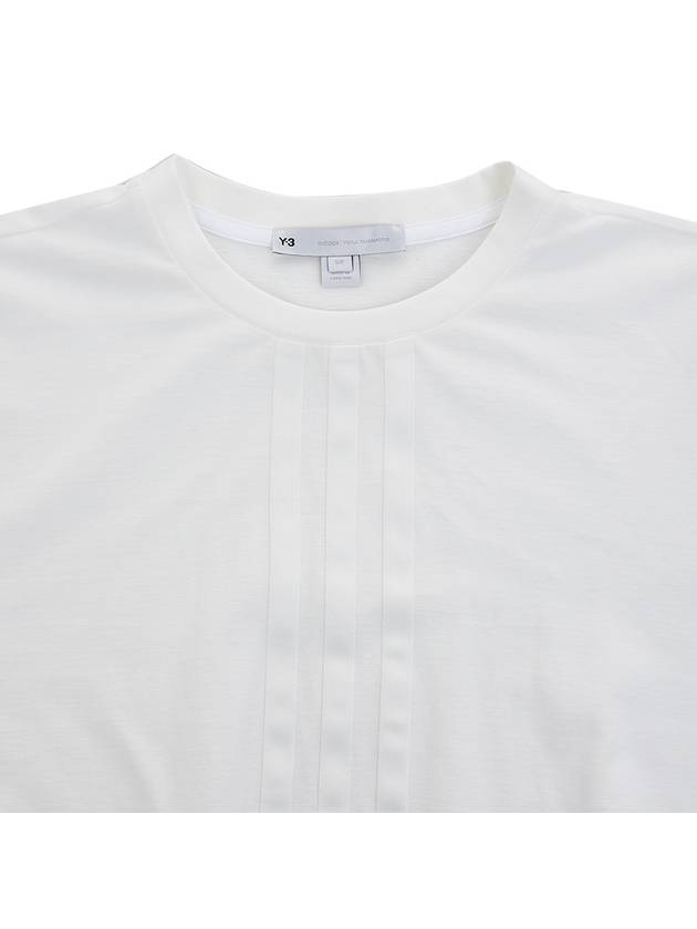 Center Front Stripes Short Sleeve T-Shirt White - Y-3 - BALAAN 4