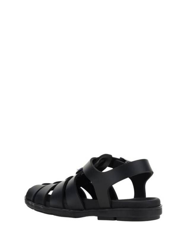 Triangle Logo Fisherman Rubber Sandals Black - PRADA - BALAAN 4