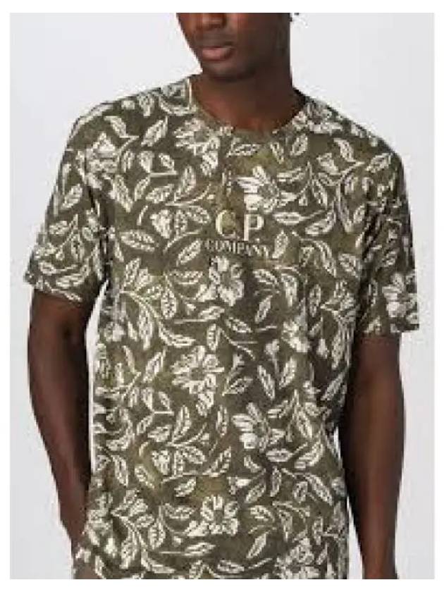 Floral Short Sleeve T-Shirt Green - CP COMPANY - BALAAN 2