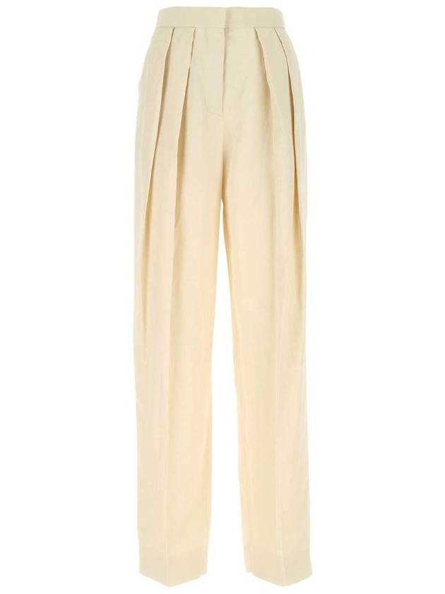 Women's Pleated Wide Pants Buttermilk - STELLA MCCARTNEY - BALAAN 2