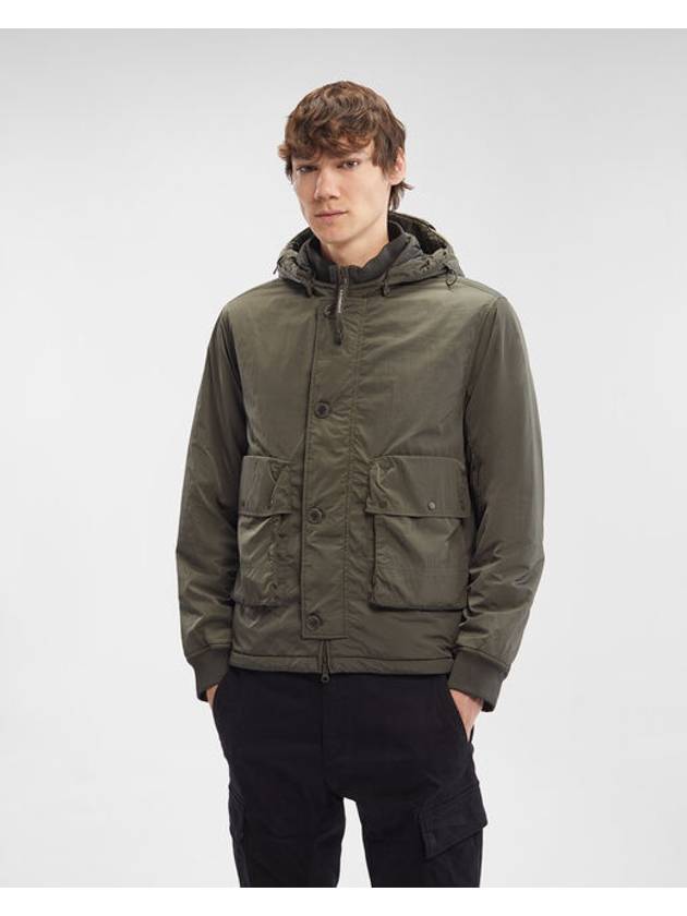 Chrome R Goggles Hooded Jacket Olive - CP COMPANY - BALAAN 3