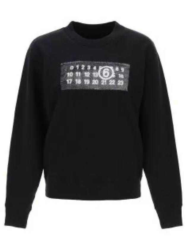 Number Logo Print Cotton Sweatshirt Black - MAISON MARGIELA - BALAAN 2