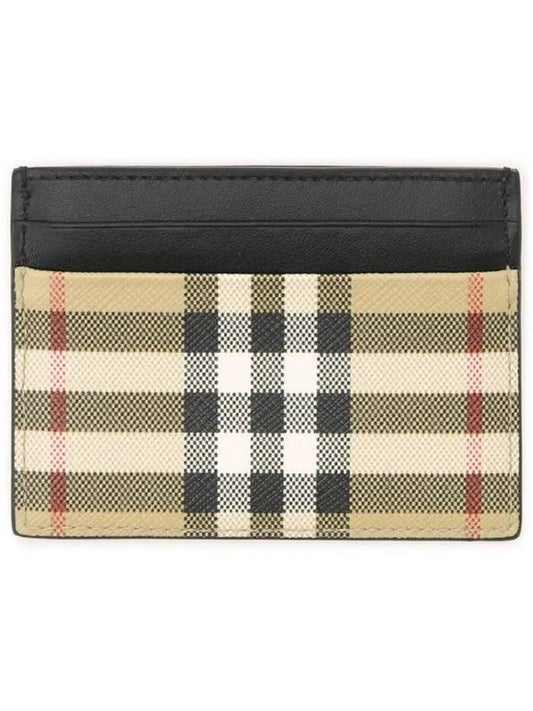 SANDON Vintage Check Card Wallet Beige - BURBERRY - BALAAN 2