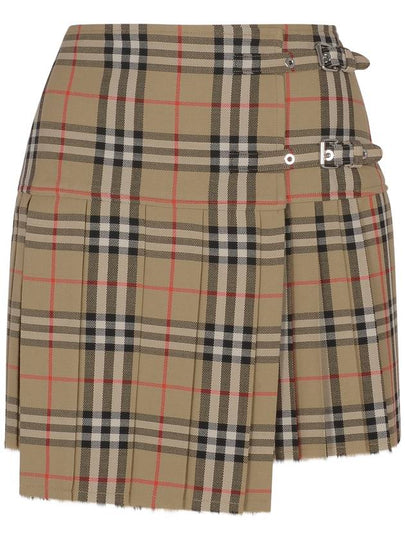 Vintage Check Wool Kilt pleated skirt Archive Beige - BURBERRY - BALAAN 2