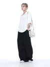 Linen two tuck wide pants black - CHANCE'S NOI - BALAAN 3