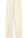 Elastic Waist Viscose Wool Straight Pants Ivory - AMI - BALAAN 2