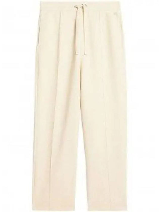 Elastic Waist Viscose Wool Straight Pants Ivory - AMI - BALAAN 2