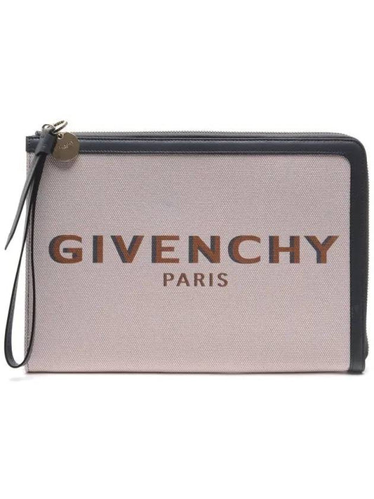 logo print zipped clutch bag - GIVENCHY - BALAAN.