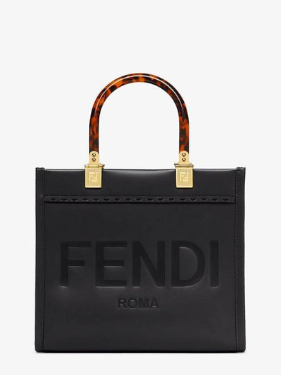 Sunshine Small Leather Tote Bag Black - FENDI - BALAAN 2