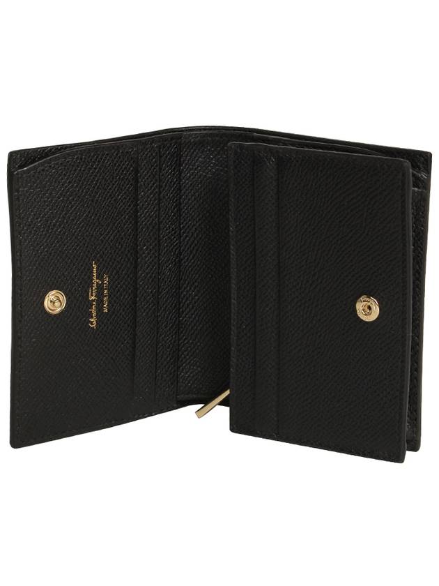 Vara Bow Gloss Flap Half Wallet Black - SALVATORE FERRAGAMO - BALAAN 5