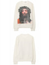 Jesus Print Crew Neck Sweatshirt White - IH NOM UH NIT - BALAAN 6