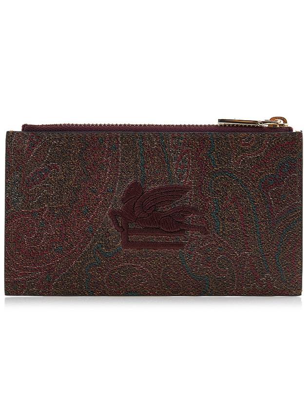 Embroidered Logo Paisley Card Wallet Brown - ETRO - BALAAN 2