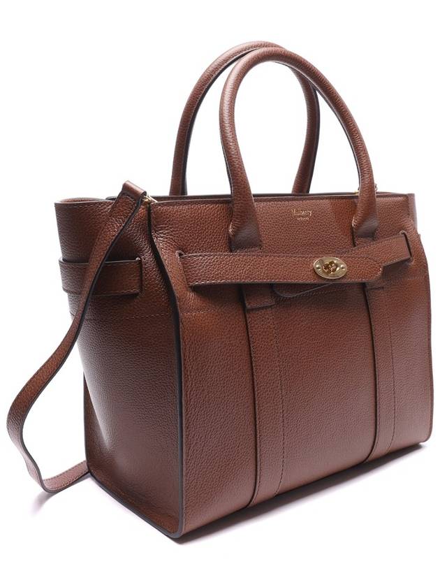 Small Classic Grain Zipped Bayswater Tote Bag Oak - MULBERRY - BALAAN 4