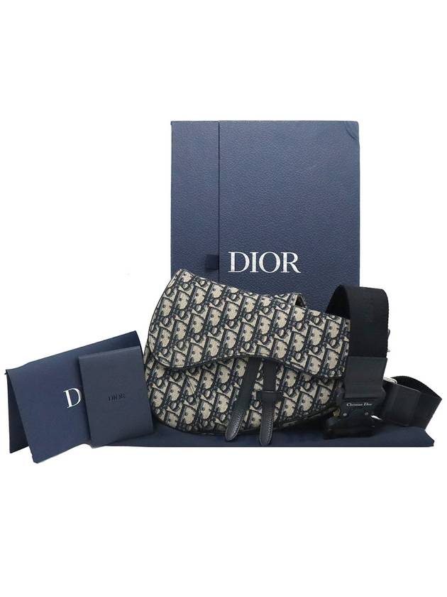 Dior Christian ADPO093YKY H28E Black Oblique Jacquard Saddle Men s Cross Bag - DIOR - BALAAN 2