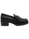 Lambskin Metal Heart Loafers Black - CHANEL - BALAAN 1