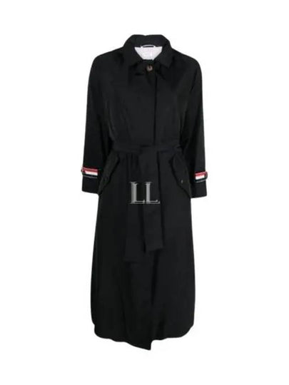 Poly Twill Car Single Coat Black - THOM BROWNE - BALAAN 2