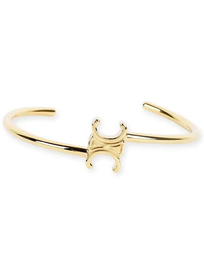 Triomphe Asymmetric Cuff Brass Bracelet Gold - CELINE - BALAAN 2