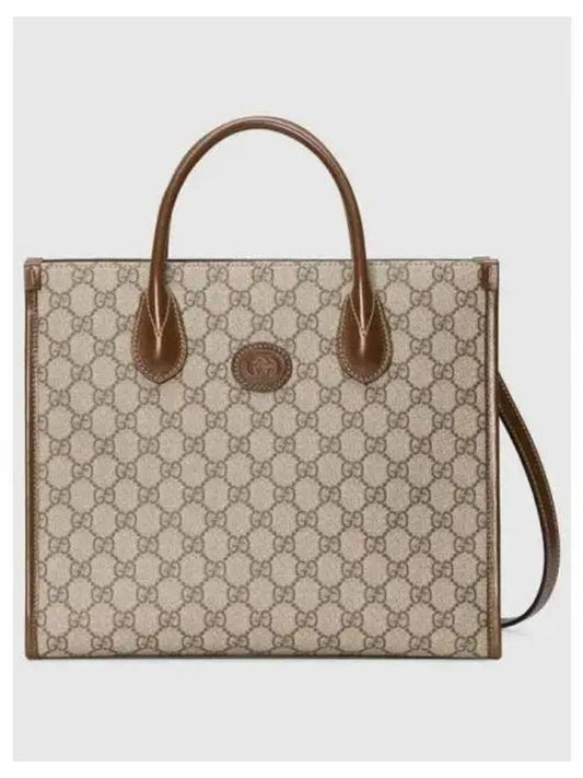 GG Small Tote Bag Beige Ebony - GUCCI - BALAAN 2