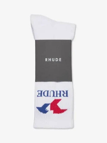 Men s Logo Eagle Socks White Red Blue RHFW22SO030700521052 - RHUDE - BALAAN 1