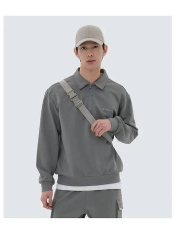 Land Half Zip up Sweatshirt Dark Gray S24SMFZT50 - SNOW PEAK - BALAAN 1