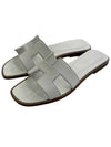 Oran Calfskin Slippers Blanc - HERMES - BALAAN 3