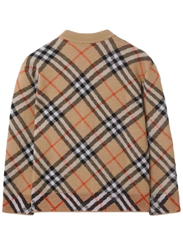 Kids Check Wool Cardigan Sand - BURBERRY - BALAAN 4