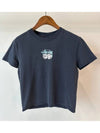 AU Australia PAIR OF DICE Slim Crop T Shirt ST124W2002 Pigmented Navy Blue WOMENS - STUSSY - BALAAN 1